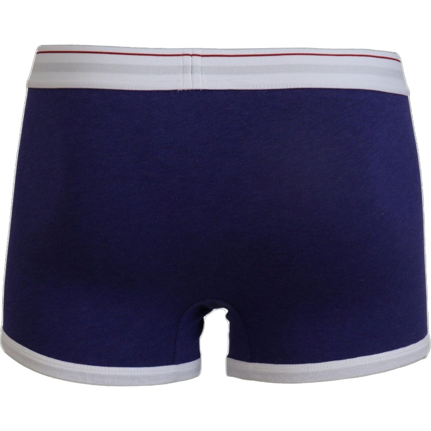 Dsquared² Chic Blue & White Cotton Stretch Trunks blue-white-logo-cotton-stretch-men-trunk-underwear