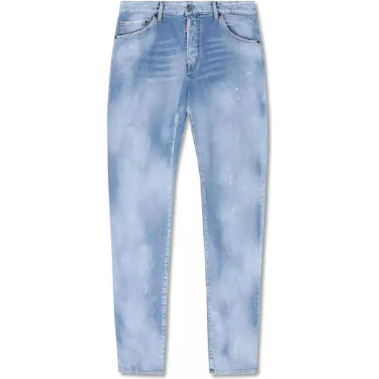 Dsquared² Cool Guy Light Blue Splatter Jeans light-blue-cotton-jeans-pant-11 product-10376-197993350-1386915b-f76.webp