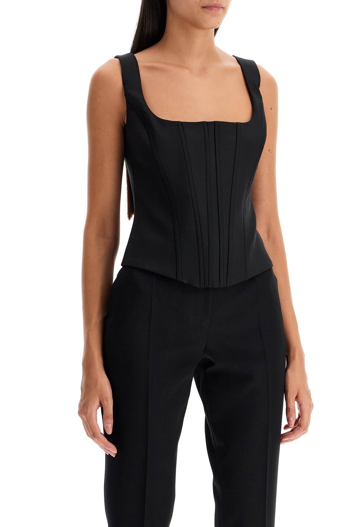 Giuseppe Di Morabito stretch wool corset top with nine words Topwear Giuseppe Di Morabito