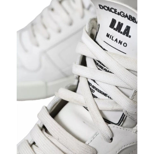 White Leather High Top Men Logo Sneakers Shoes
