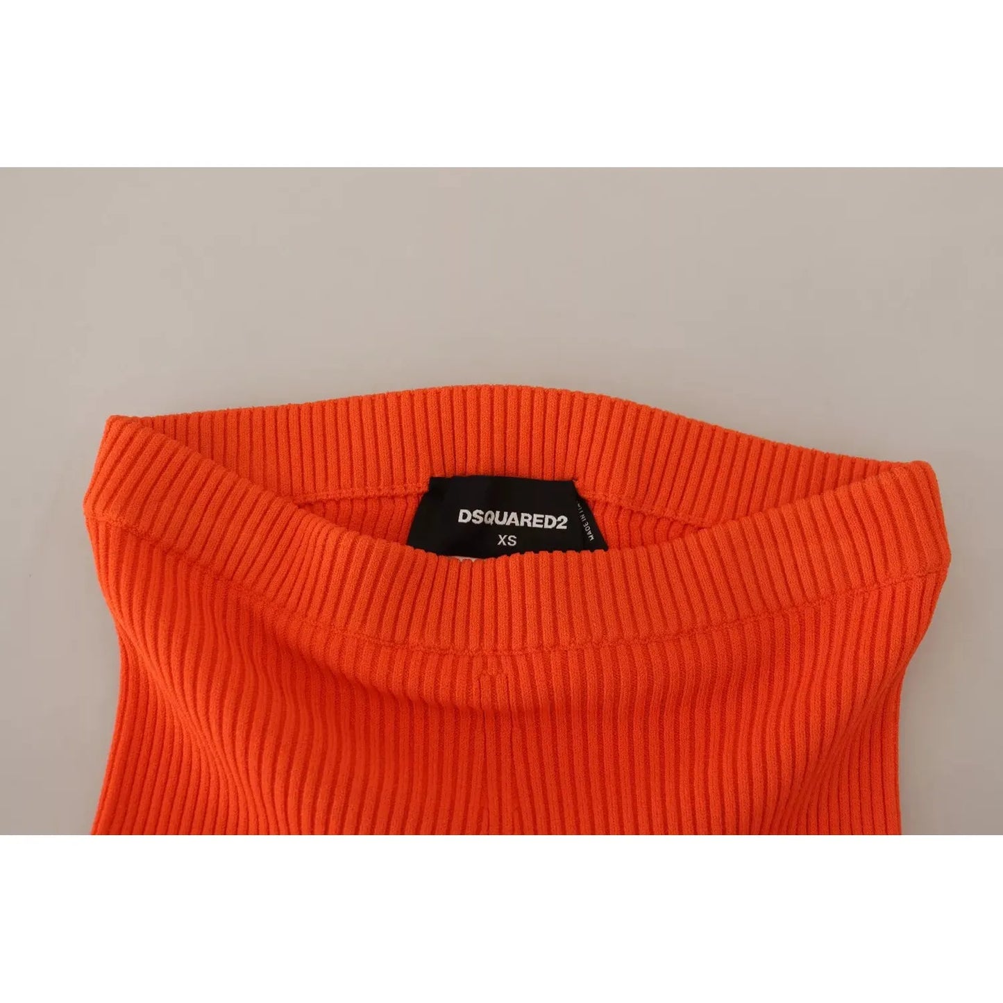 Dsquared² Orange Viscose Mid Waist Slim Fit Bermuda Shorts orange-viscose-mid-waist-slim-fit-bermuda-shorts