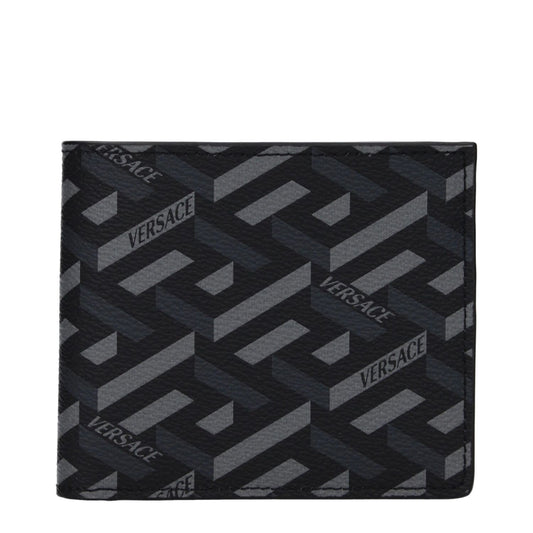 Versace Black Fabric Wallet