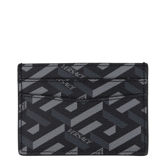 Versace Black Fabric Cardholder