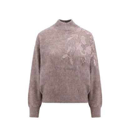 Brunello Cucinelli Beige Cashmere Sweatshirt 1728,75611013280,Beige,Brunello Cucinelli,Clothing,New with tags,Sweaters - Clothing,Sweatshirts - Sweaters - Clothing,Women,XL