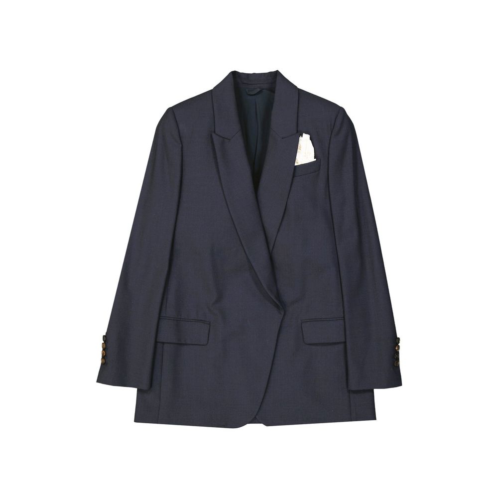Brunello Cucinelli Blue Virgin Wool Jackets And Coat 1728,40,42,44,75611013280,Blue,Brunello Cucinelli,Clothing,Jackets & Coats - Clothing,New with tags,Women