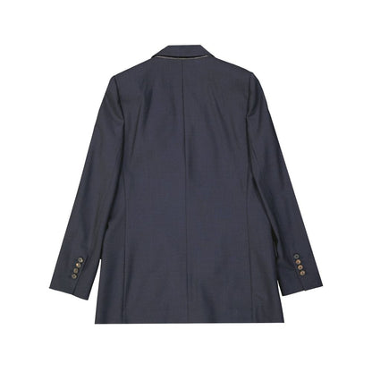 Brunello Cucinelli Blue Virgin Wool Jackets And Coat 1728,40,42,44,75611013280,Blue,Brunello Cucinelli,Clothing,Jackets & Coats - Clothing,New with tags,Women