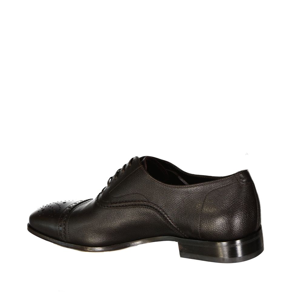 Salvatore Ferragamo Brown Calfskin Oxfords And Derbies