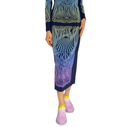 Stella McCartney Blue Polyamide Long Skirt