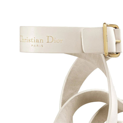 Dior White Calfskin Strap-On Sandals