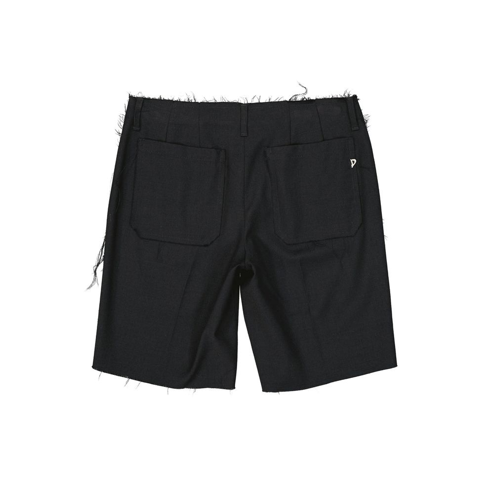 Dondup Black Virgin Wool Bermuda Shorts