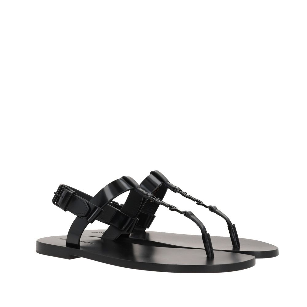 Saint Laurent Black Calfskin Sandals