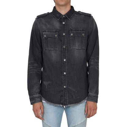 Balmain Black Denim Shirt