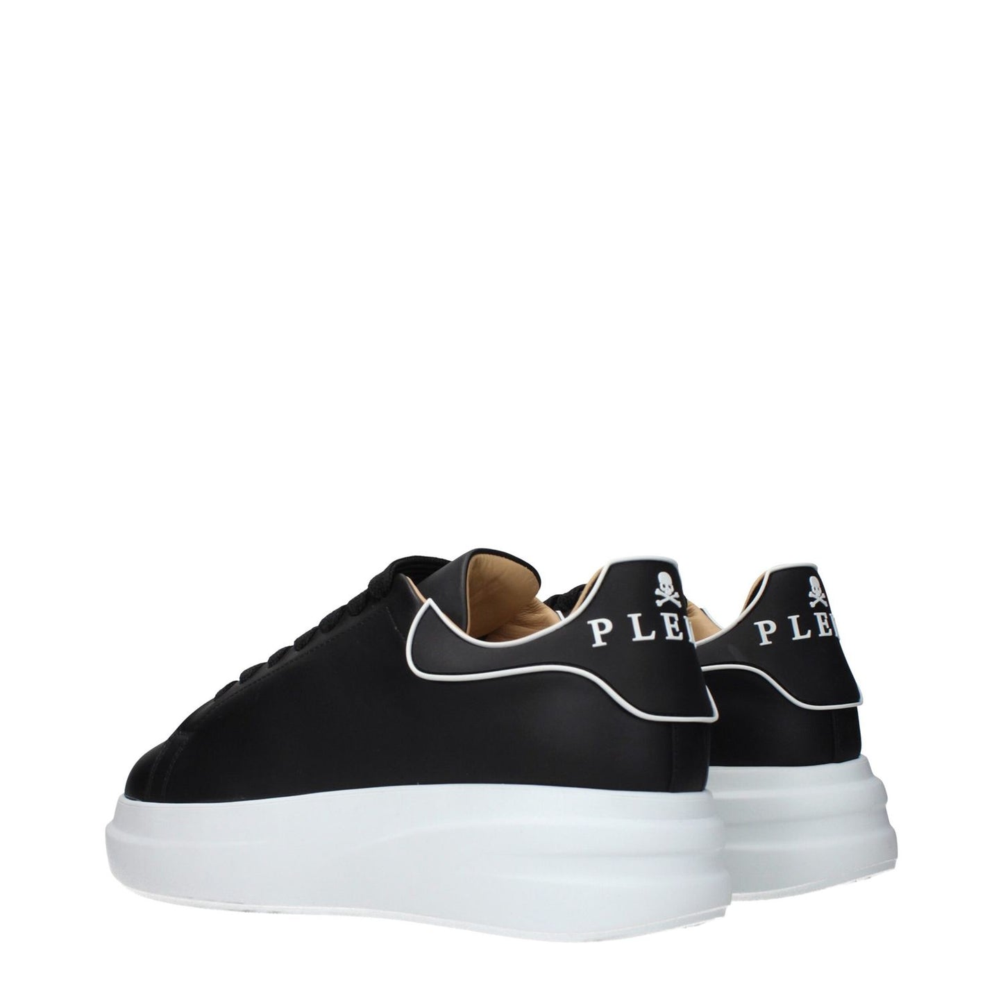 Philipp Plein Black Leather Chunky Sneakers