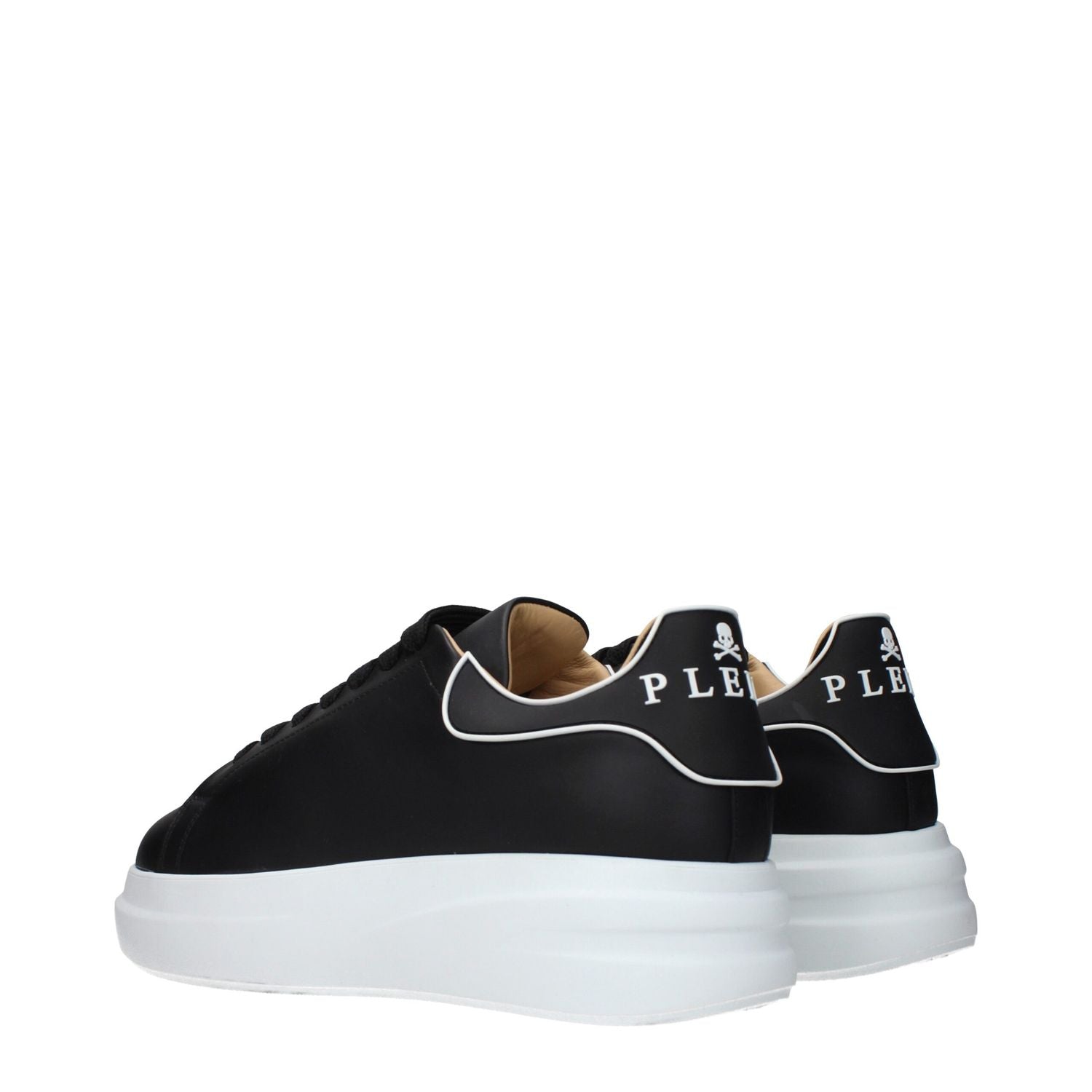 Philipp Plein Black Leather Chunky Sneakers