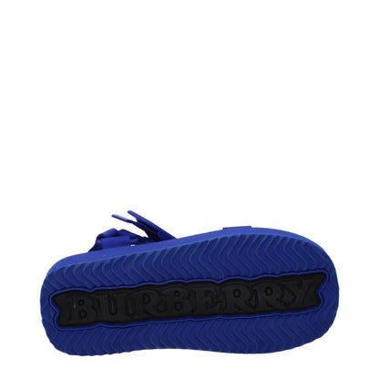 Burberry Blue Fabric Flat Sandals