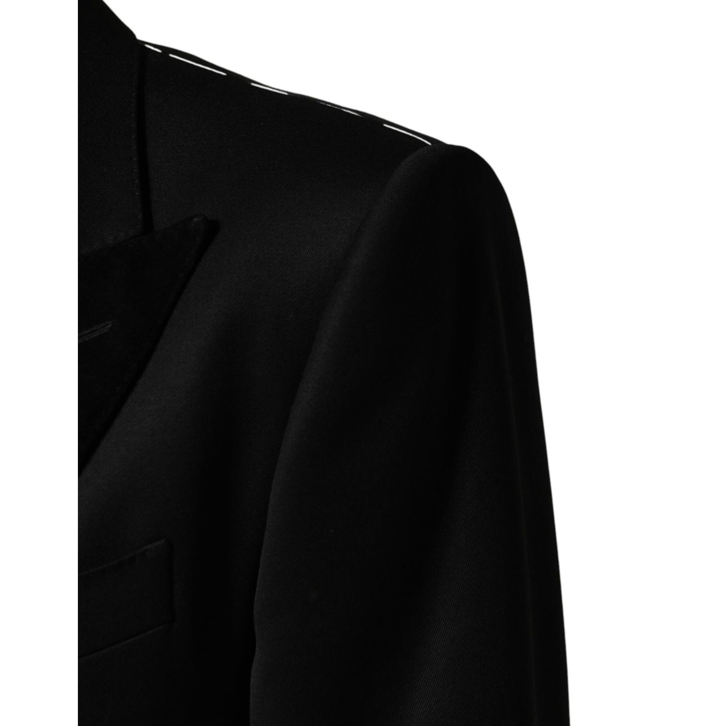 Dolce & Gabbana Black Wool Single Breasted Jacket Blazer