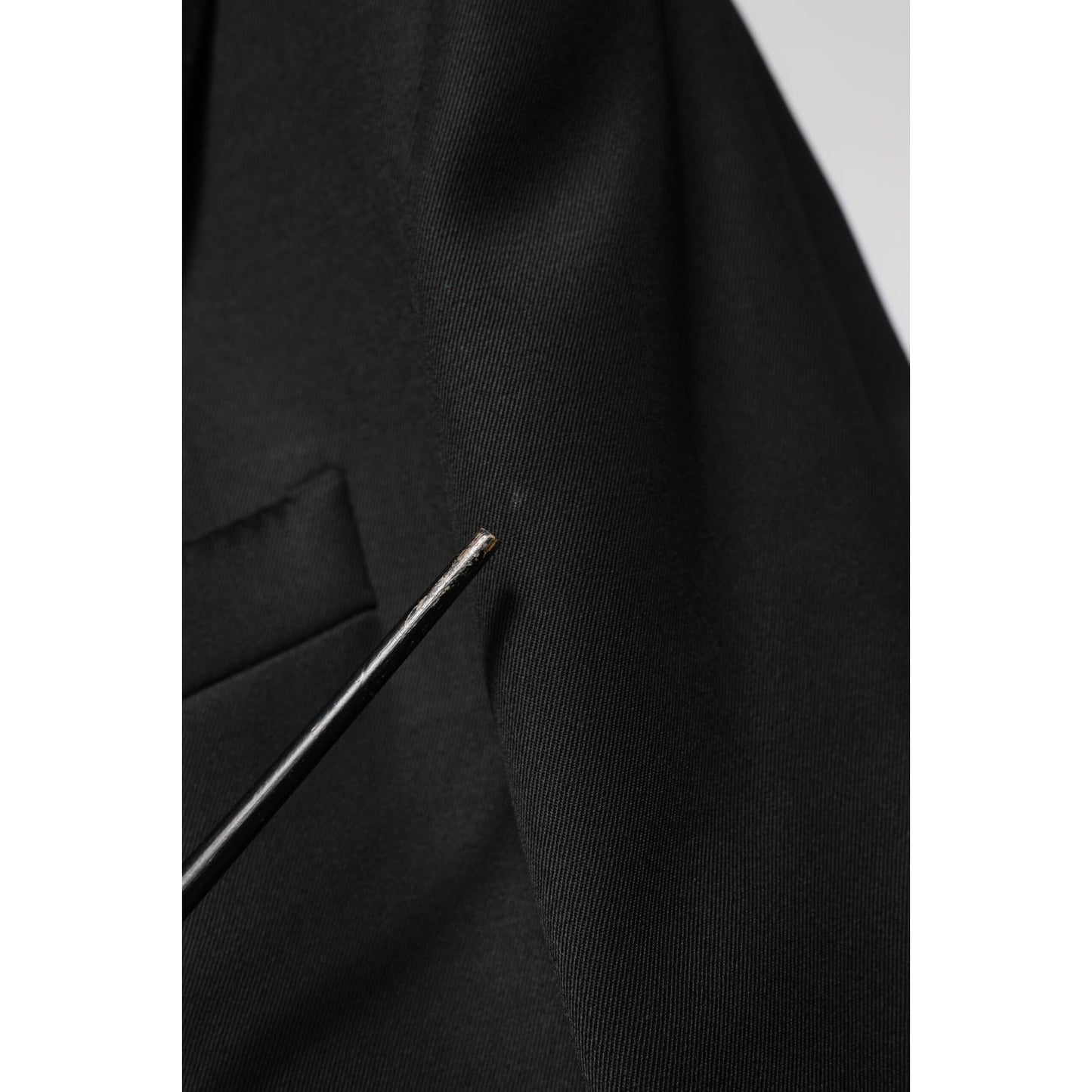 Dolce & Gabbana Black Wool Single Breasted Jacket Blazer