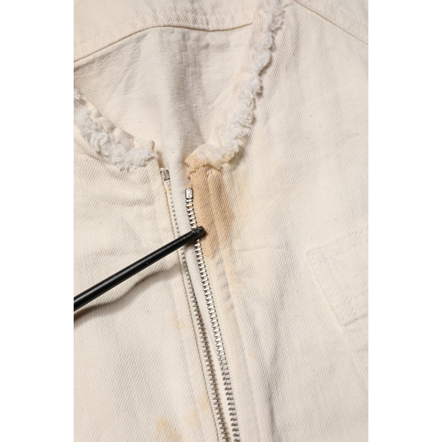 Dolce & Gabbana Off White Cotton Full Zip Denim Men Blouson Jacket