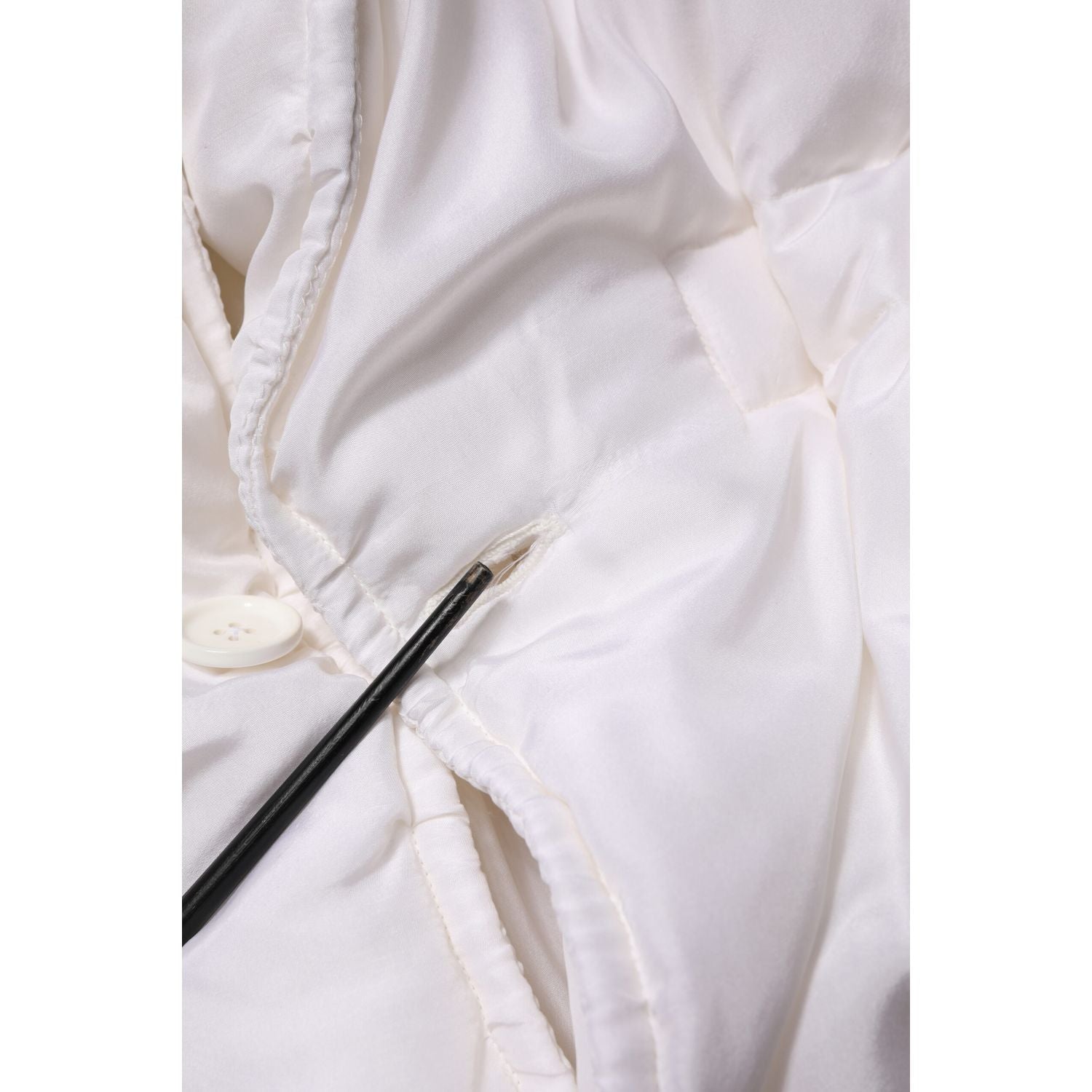 Dolce & Gabbana White Silk Padded Parka Men Coat Jacket