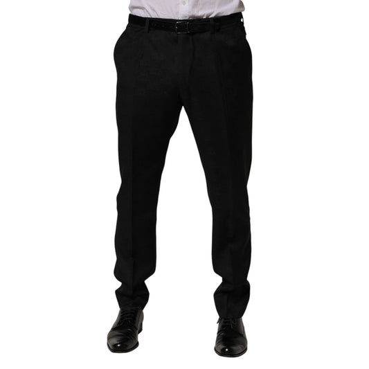Dolce & Gabbana Black Wool Skinny Dress Formal Trouser Pants