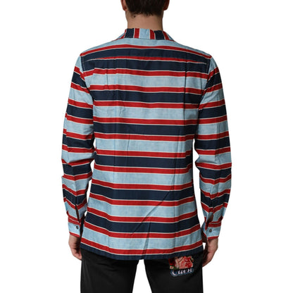 Dolce & Gabbana Multicolor Stripes Cotton Men Button Down Shirt