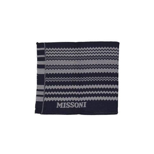 Missoni Blue Wool Scarf