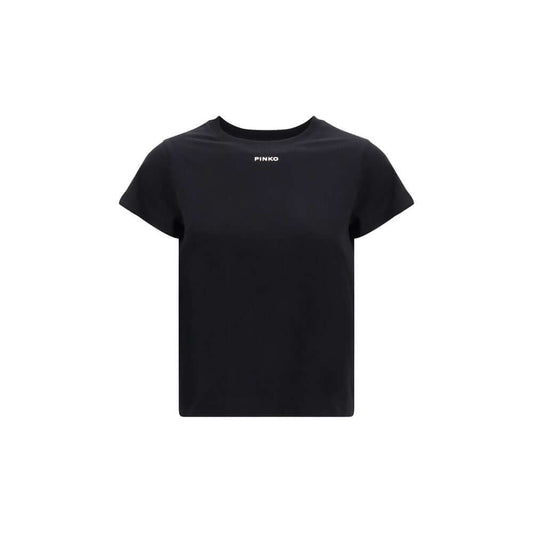 PINKO Black Cotton T-Shirt