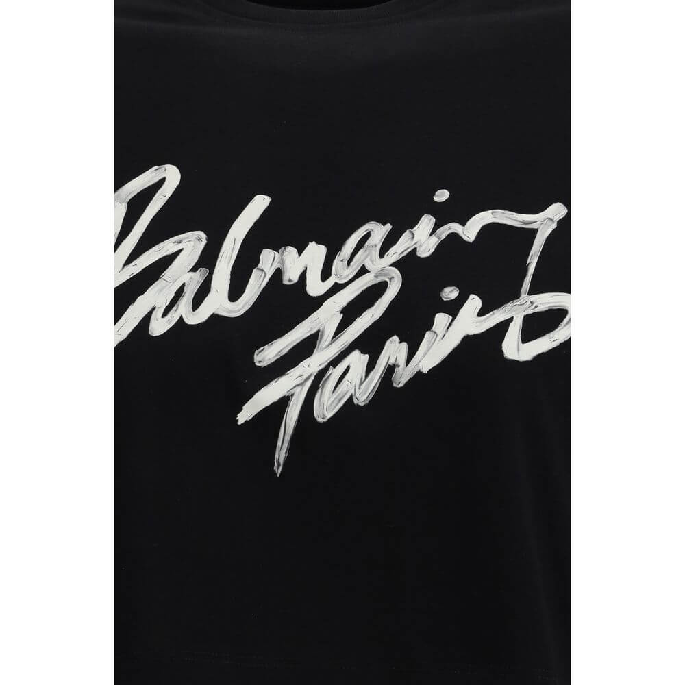 Balmain Black Cotton T-Shirt