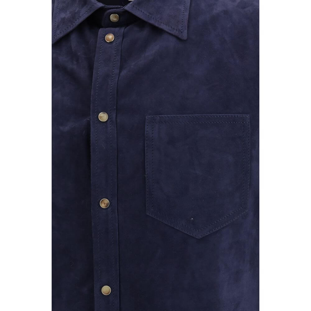 Brunello Cucinelli Blue Denim Shirt