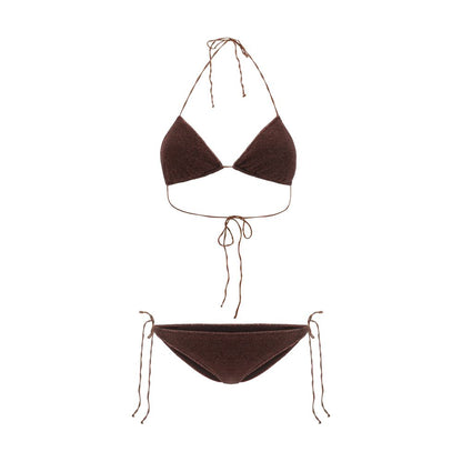 Oséree Brown Elastane Bikini 1728,72470364320,Bikinis - Swimwear - Clothing,Brown,Clothing,M,New with tags,Oséree,S,Swimwear - Clothing,Women