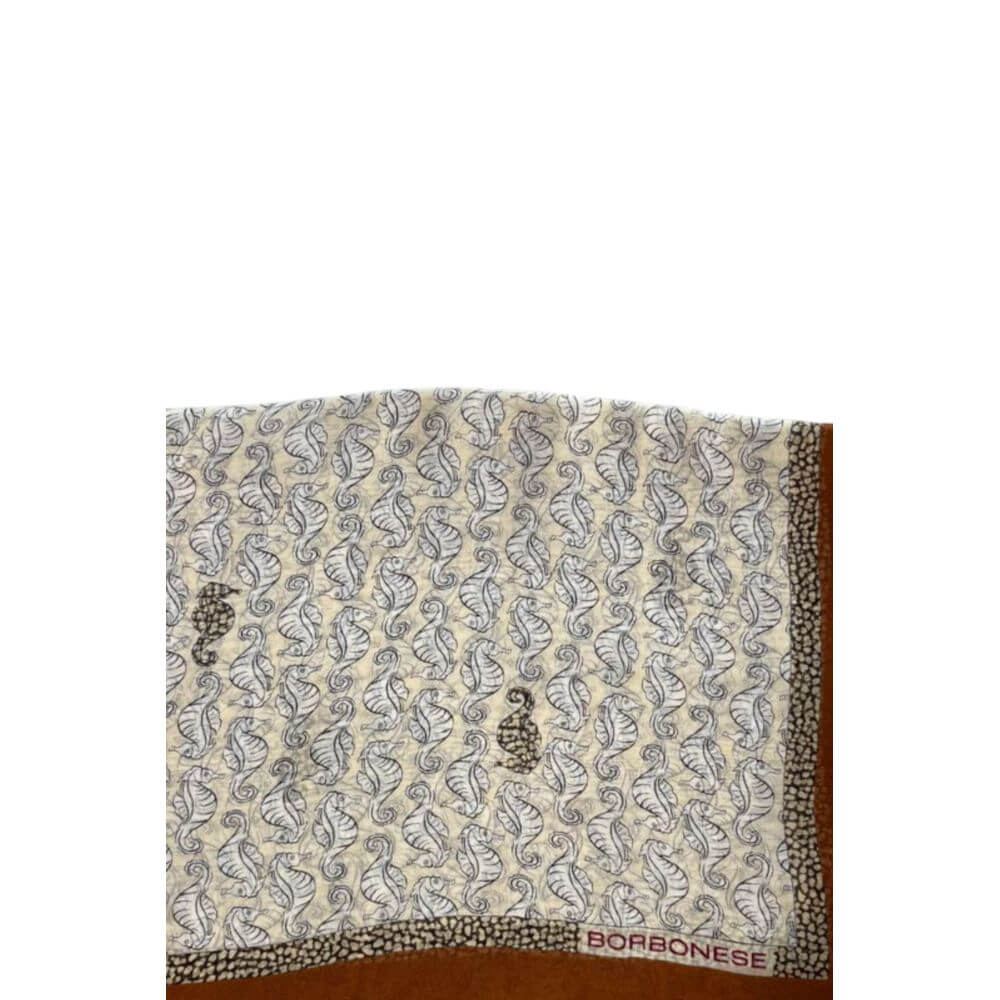 Borbonese Brown Silk Women Scarf