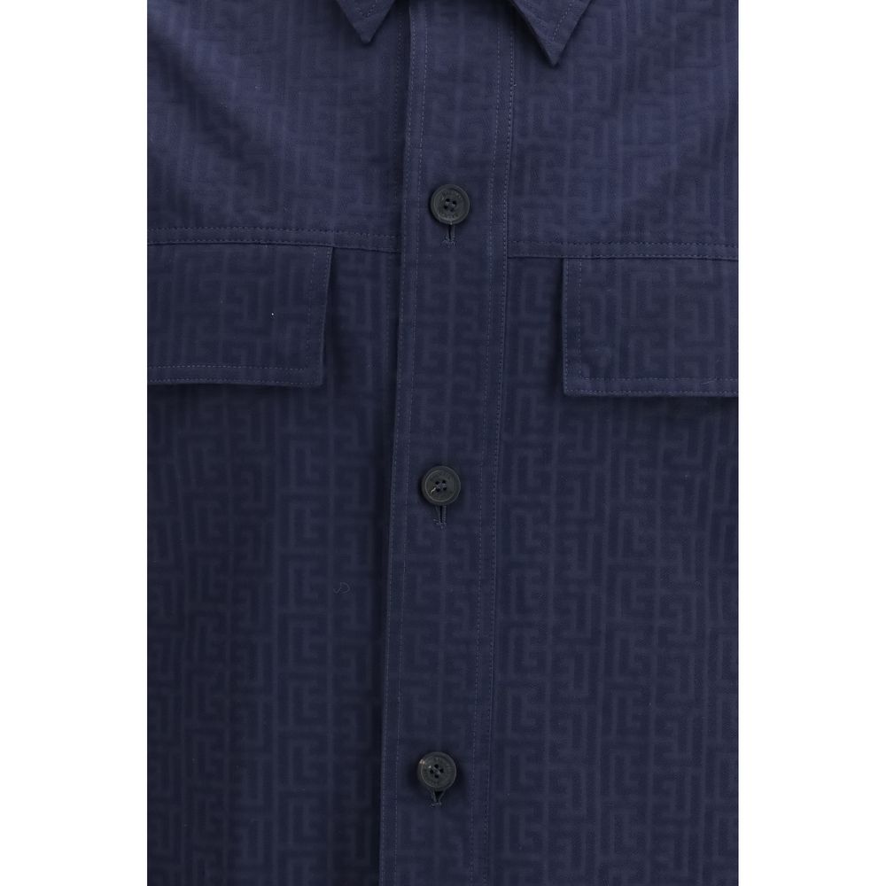 Balmain Blue Cotton Coat
