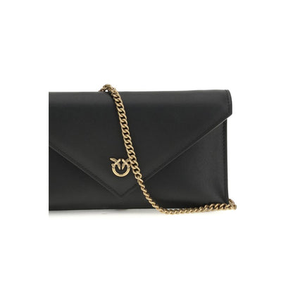 PINKO Black Calf Leather Bos Taurus Handbag