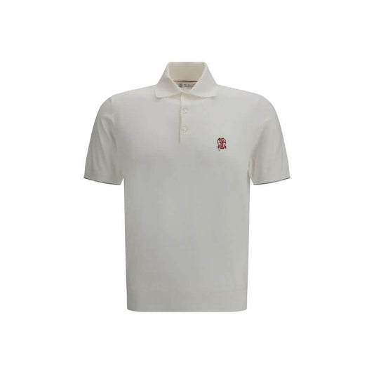 Brunello Cucinelli White Cotton Polo Shirt