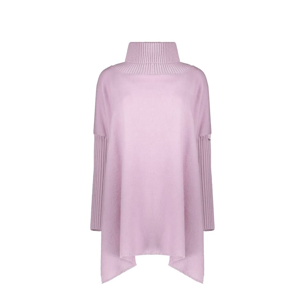 Herno Purple Virgin Wool Poncho