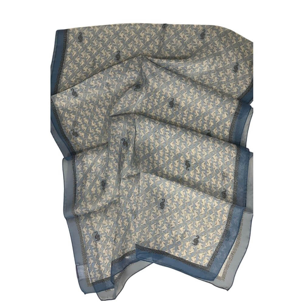Borbonese Blue Silk Women Scarf