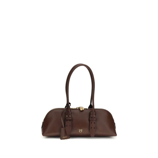PINKO Brown Calf Leather Bos Taurus Shoulder Bag