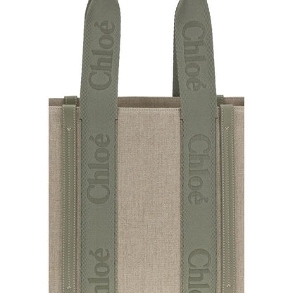 Chloé Beige Linen Shoulder Bag