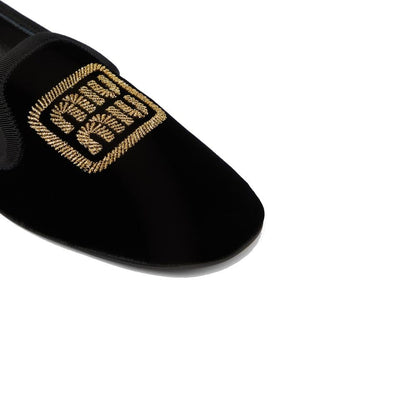 Miu Miu Black Fabric Ballet Flats