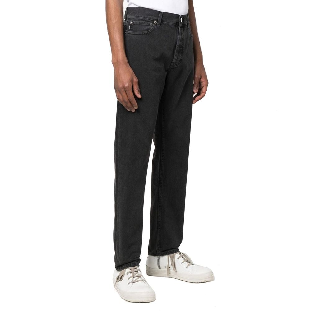Ambush Black Cotton Straight-Leg Jeans