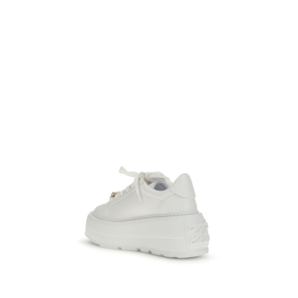 Casadei White Rubber Platform Sneakers
