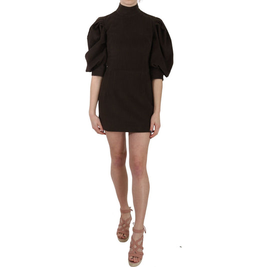 Dolce & Gabbana Brown Corduroy Bodycon Cotton Mini Dress Dolce & Gabbana