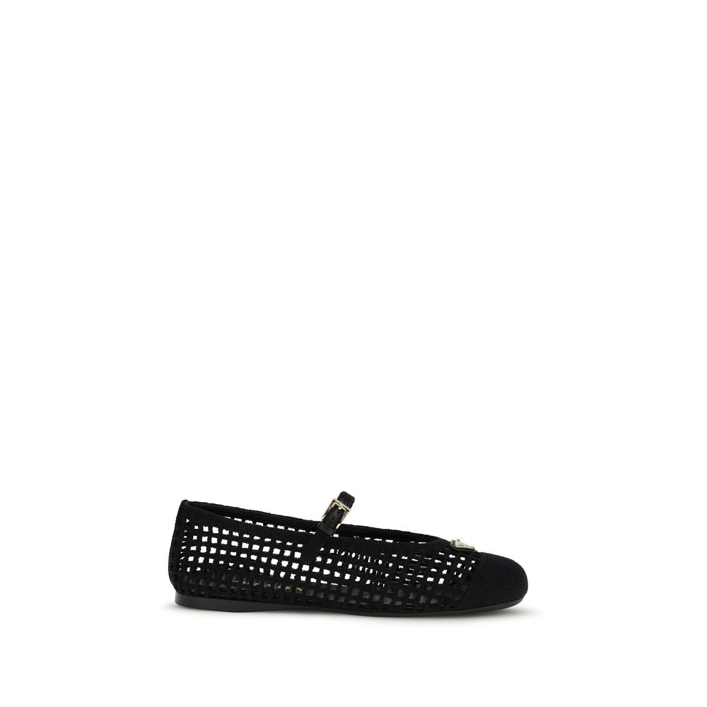 Prada Black Cotton Ballet Flats 1728,72470364320,Ballet Flats - Flats - Shoes,Black,EU36/US6,EU37/US7,EU38/US8,EU39/US9,EU40/US10,EU41/US11,Flats - Shoes,New with tags,Prada,Shoes,Women