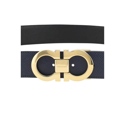 Ferragamo Blue Calf Leather Bos Taurus Belt