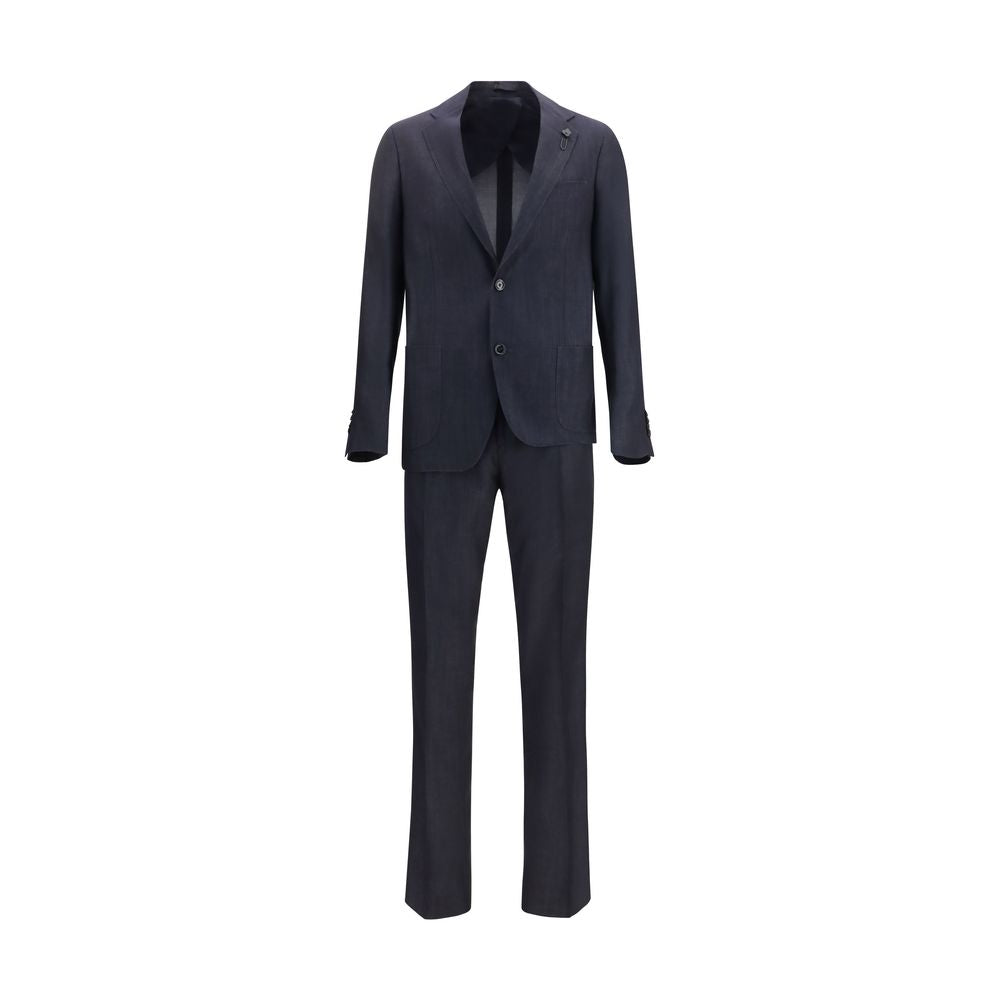 Lardini Blue Cotton Two-Piece Suit 1728,72470364320,Blue,Clothing,IT46 | S,IT54 | XXL,Lardini,Men,New with tags,Suits & Blazers - Clothing,Two-Piece Suits - Suits & Blazers - Clothing