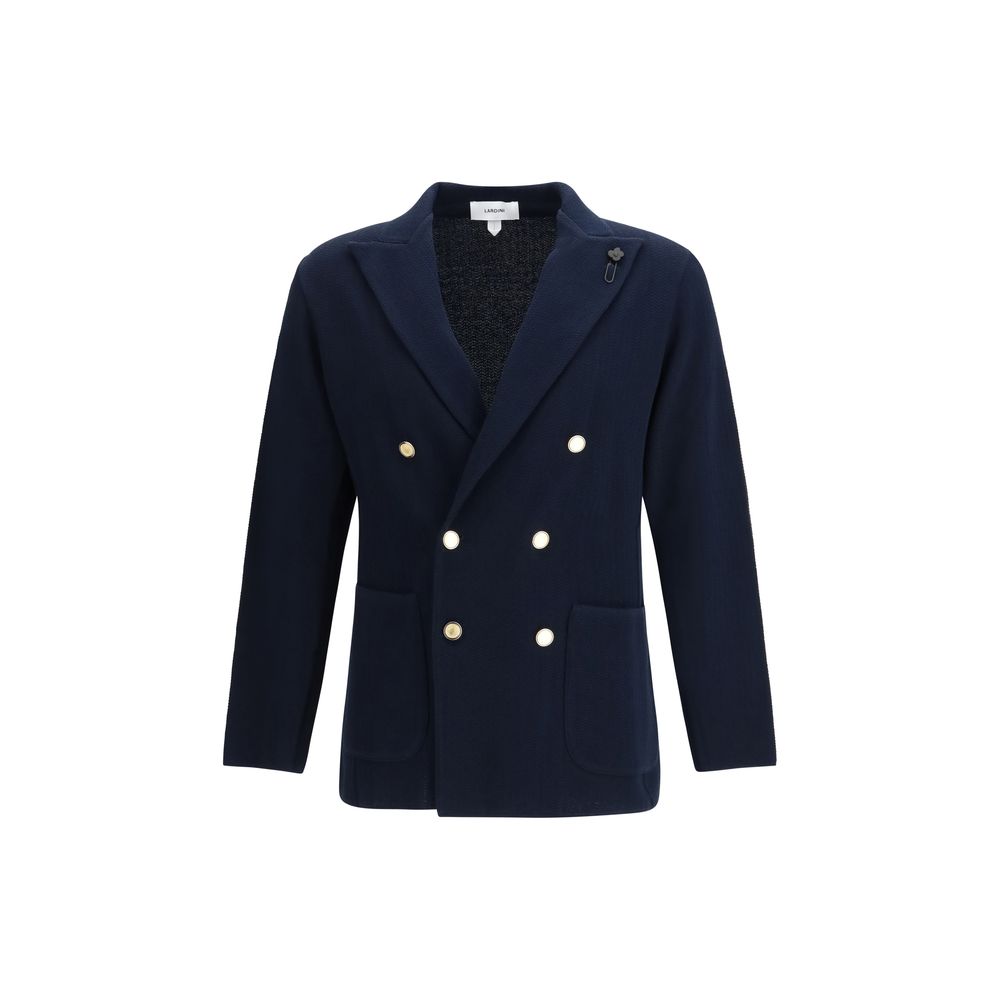 Lardini Blue Cotton Blazer