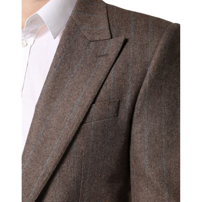Dolce & Gabbana Brown Stripes Single Breasted Blazer