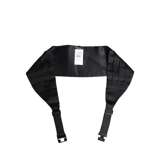 Dolce & Gabbana Black 100% Silk Wide Belt Waist Cummerbund