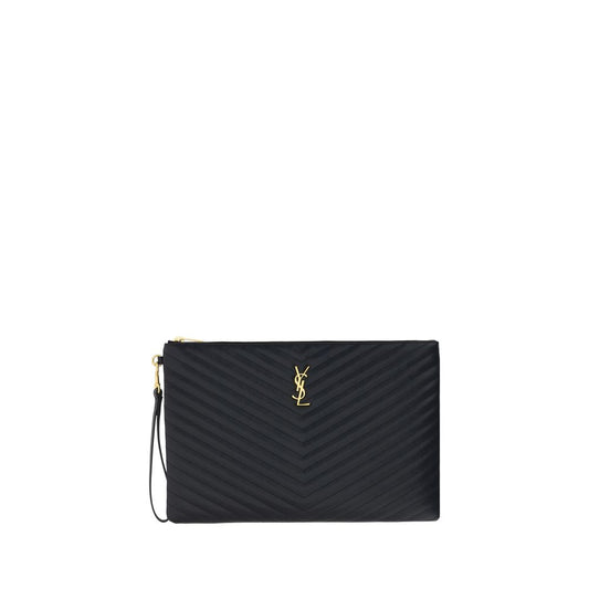 Saint Laurent Black The matelassé leather Pouch