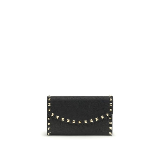Valentino Garavani Black Calf Leather Bos Taurus Wallet1728,72470364320,Accessories,Black,New with tags,Valentino Garavani,Wallets - Accessories,Wallets - Wallets - Accessories,Women